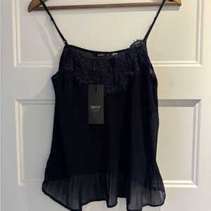 ONLY Women's Elegant Black Camisole with Lace